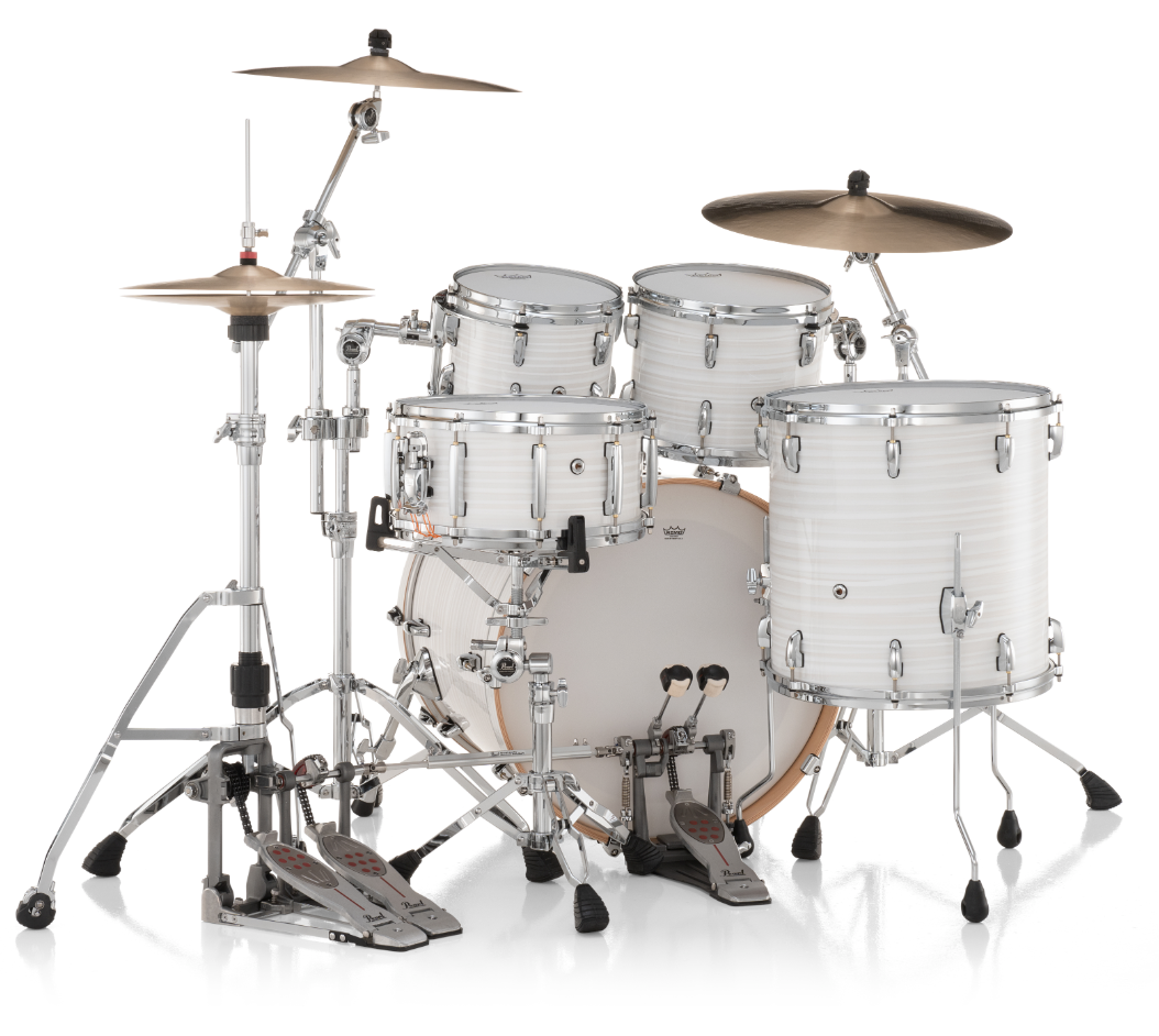 Pearl Masters Maple Gum 4-Piece Shell Pack "XESP" - 22" Bass Drum WHITE ICE SWIRL