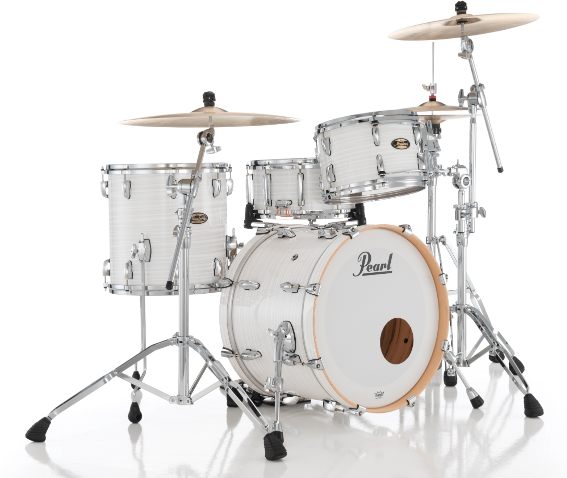 Pearl Masters Maple Gum 3-Piece Shell Pack - 20" Bass Drum WHITE ICE SWIRL