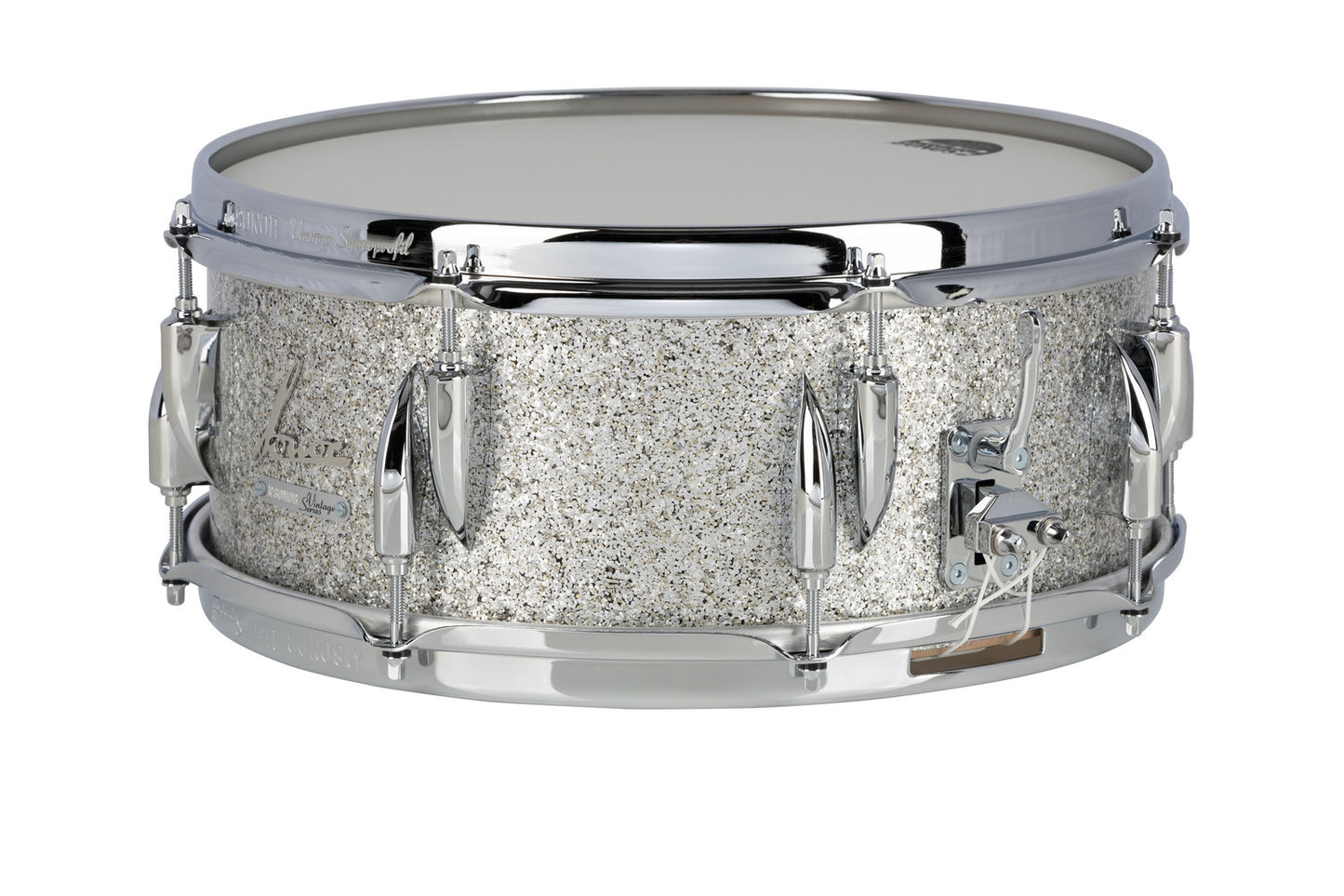 VINTAGE SERIES 14"X 5.75" SNARE DRUM-VINTAGE SILVER GLITTER