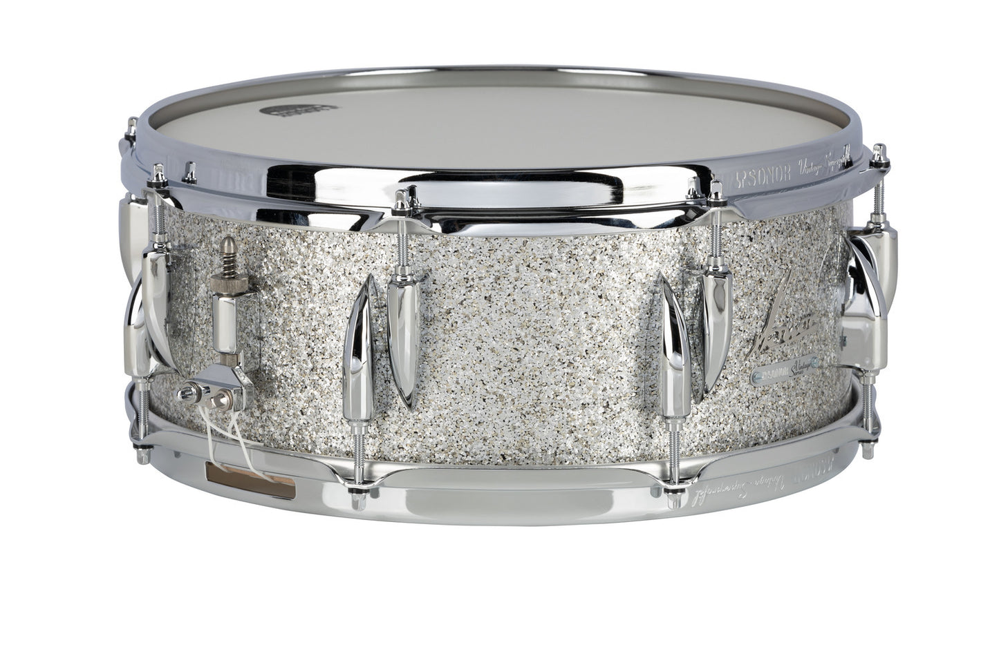 VINTAGE SERIES 14"X 5.75" SNARE DRUM-VINTAGE SILVER GLITTER