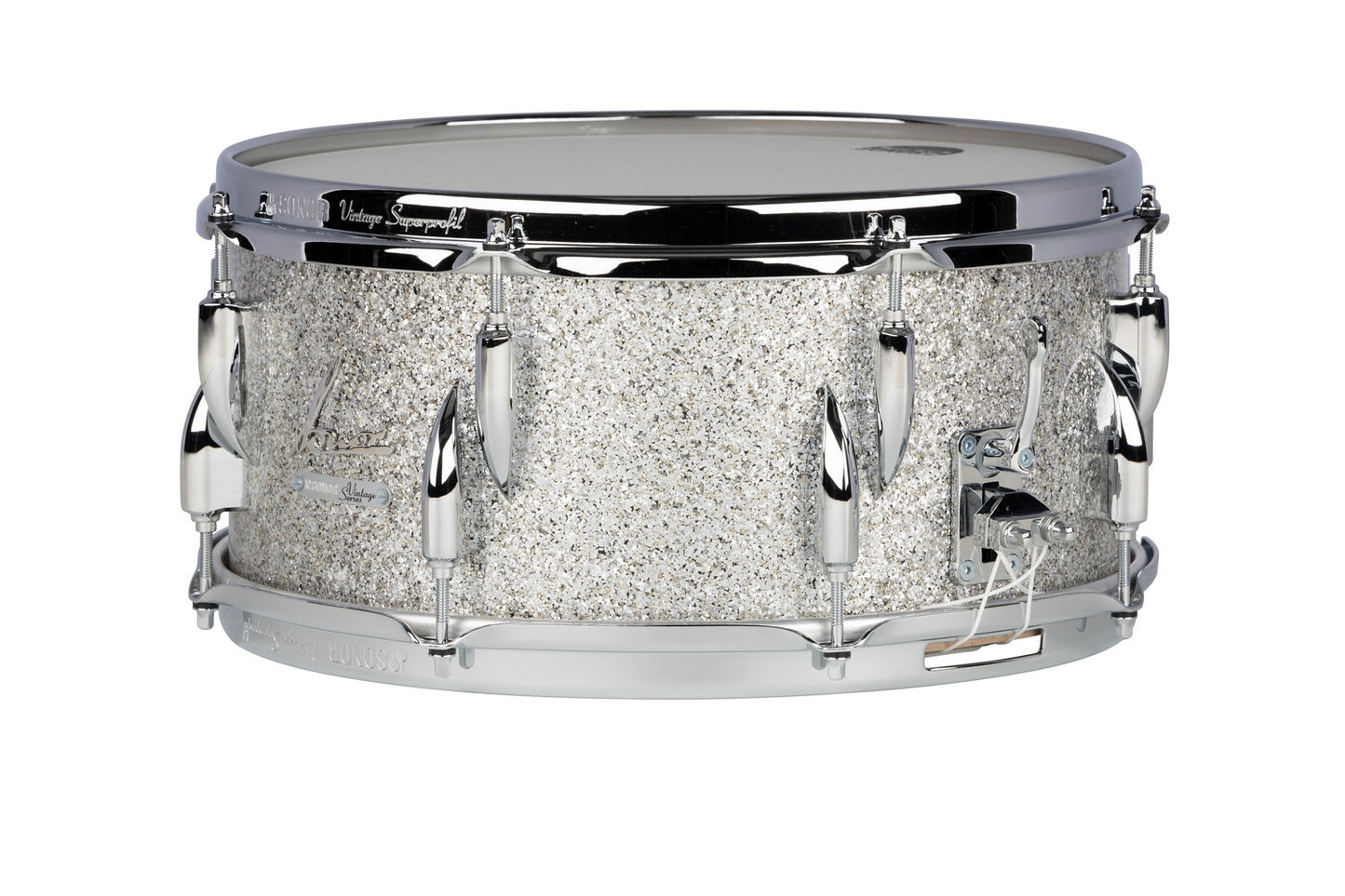 VINTAGE SERIES 14"X 6.5" SNARE DRUM-VINTAGE SILVER GLITTER