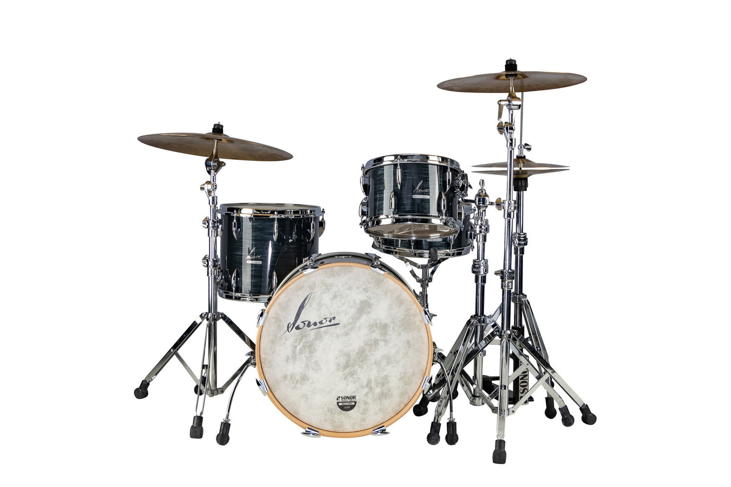 SONOR VINTAGE SERIES 20" 3PC SHELL PACK W/MOUNT-VINTAGE BLACK SLATE