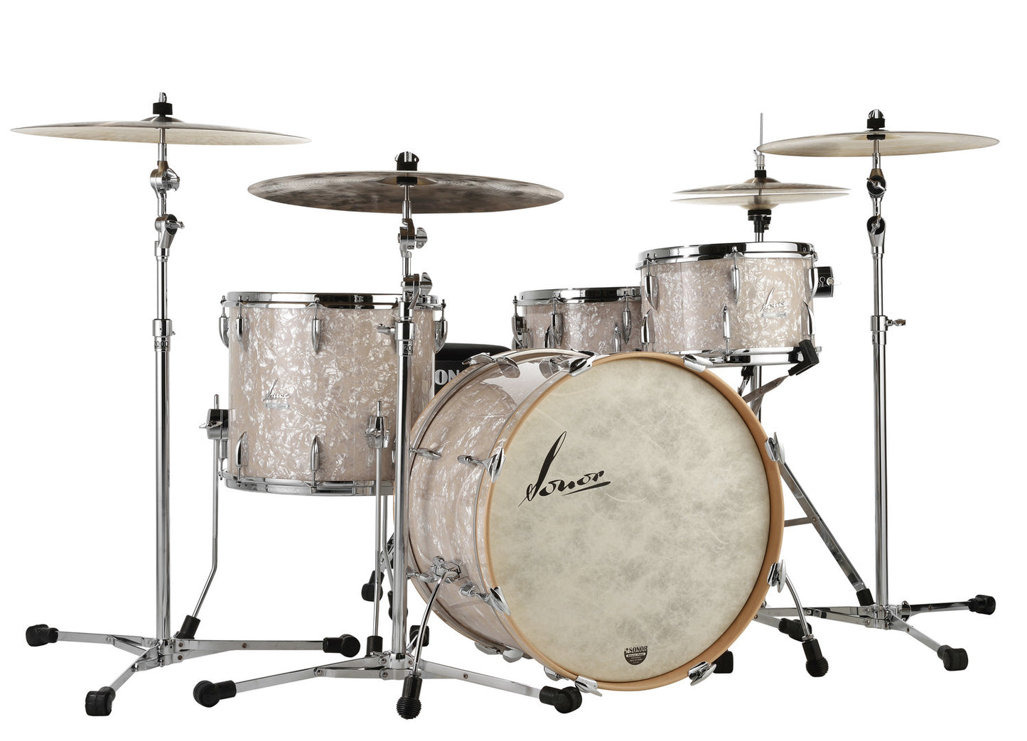 SONOR VINTAGE SERIES 22" 3PC SHELL PACK W/MOUNT-VINTAGE PEARL