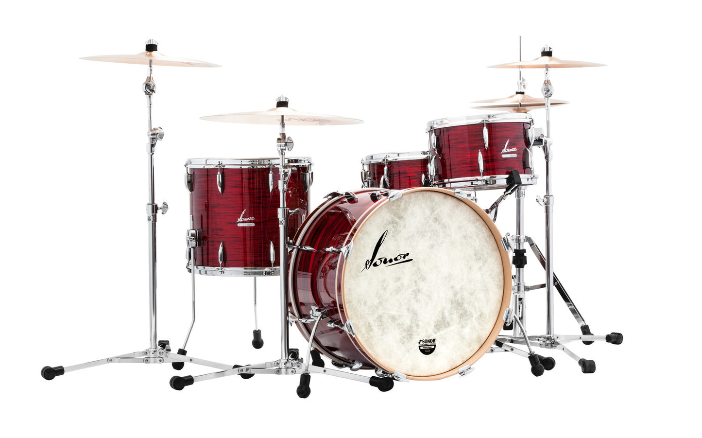 SONOR VINTAGE SERIES 22" 3PC SHELL PACK W/MOUNT-VINTAGE RED OYSTER