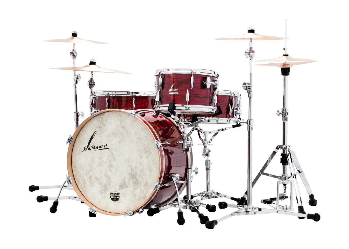 SONOR VINTAGE SERIES 22" 3PC SHELL PACK W/MOUNT-VINTAGE RED OYSTER