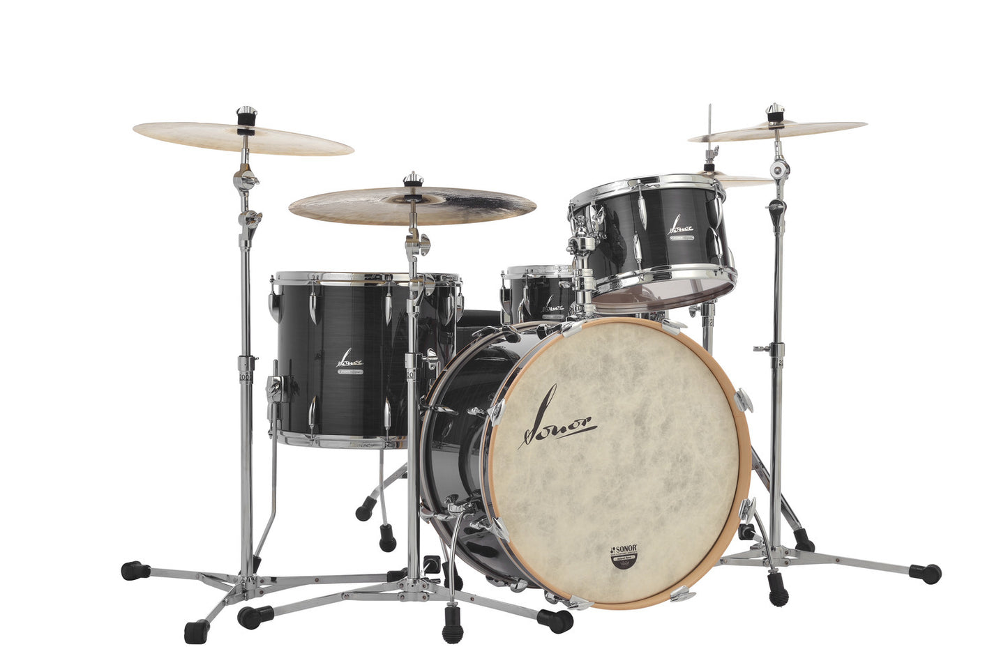 SONOR VINTAGE SERIES 22" 3PC SHELL PACK W/MOUNT-VINTAGE BLACK SLATE