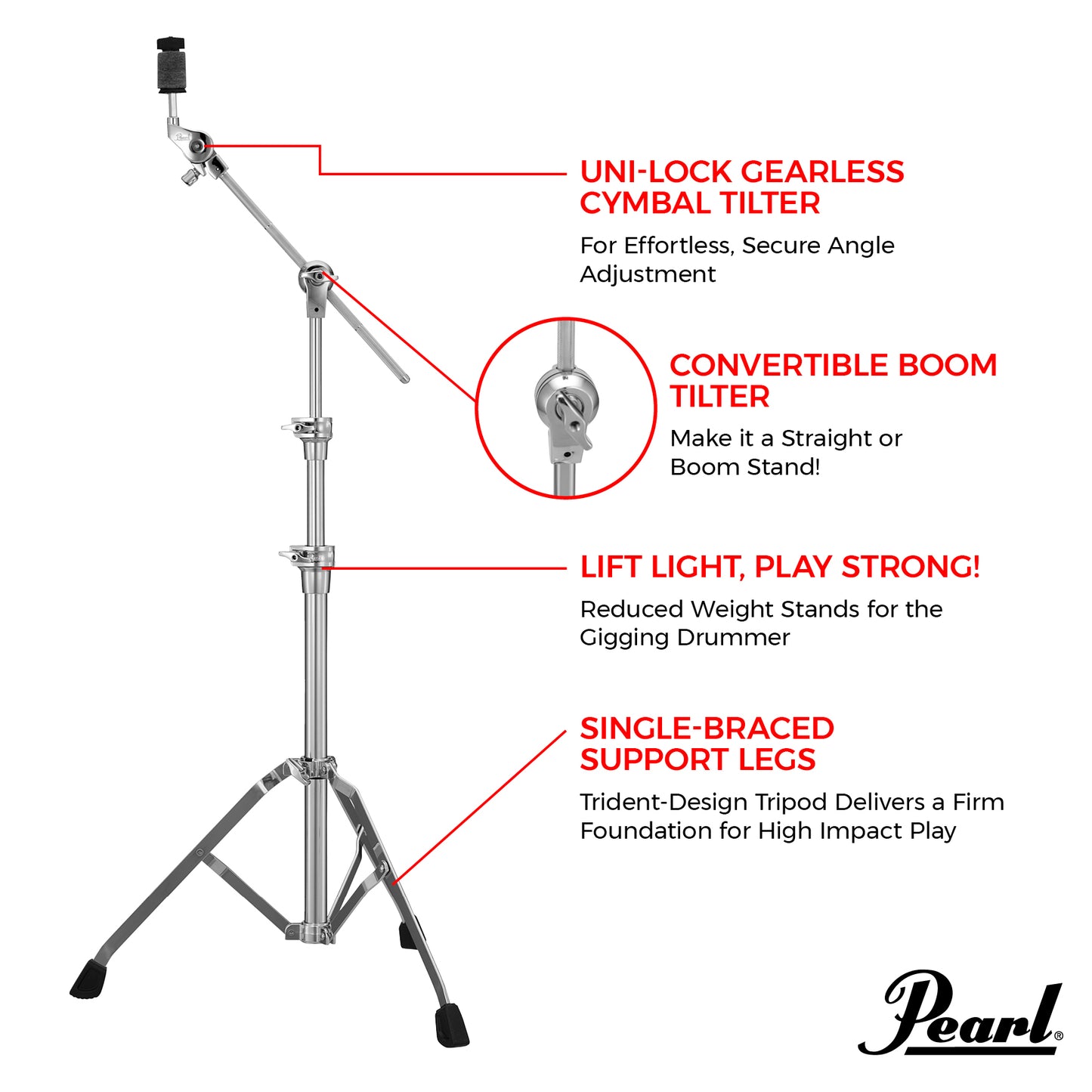 930 SERIES SINGLE-BRACED BOOM CYMBAL STAND