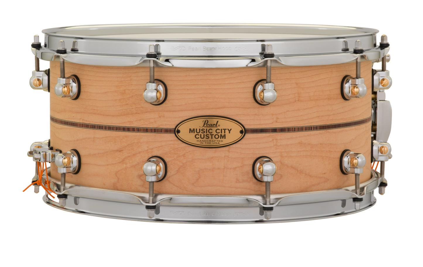 MUSIC CITY CUSTOM SOLID MAPLE 14"X6.5" SNARE DRUM W/INLAY