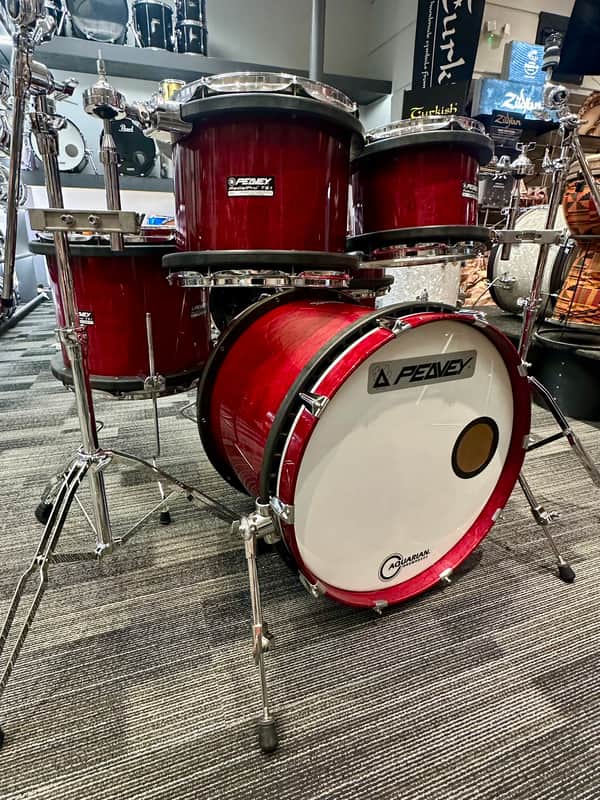 Peavey Radial Pro 751 5-Piece 1994 - Clear Gloss Red-Peavey-Atlanta Drum Shop