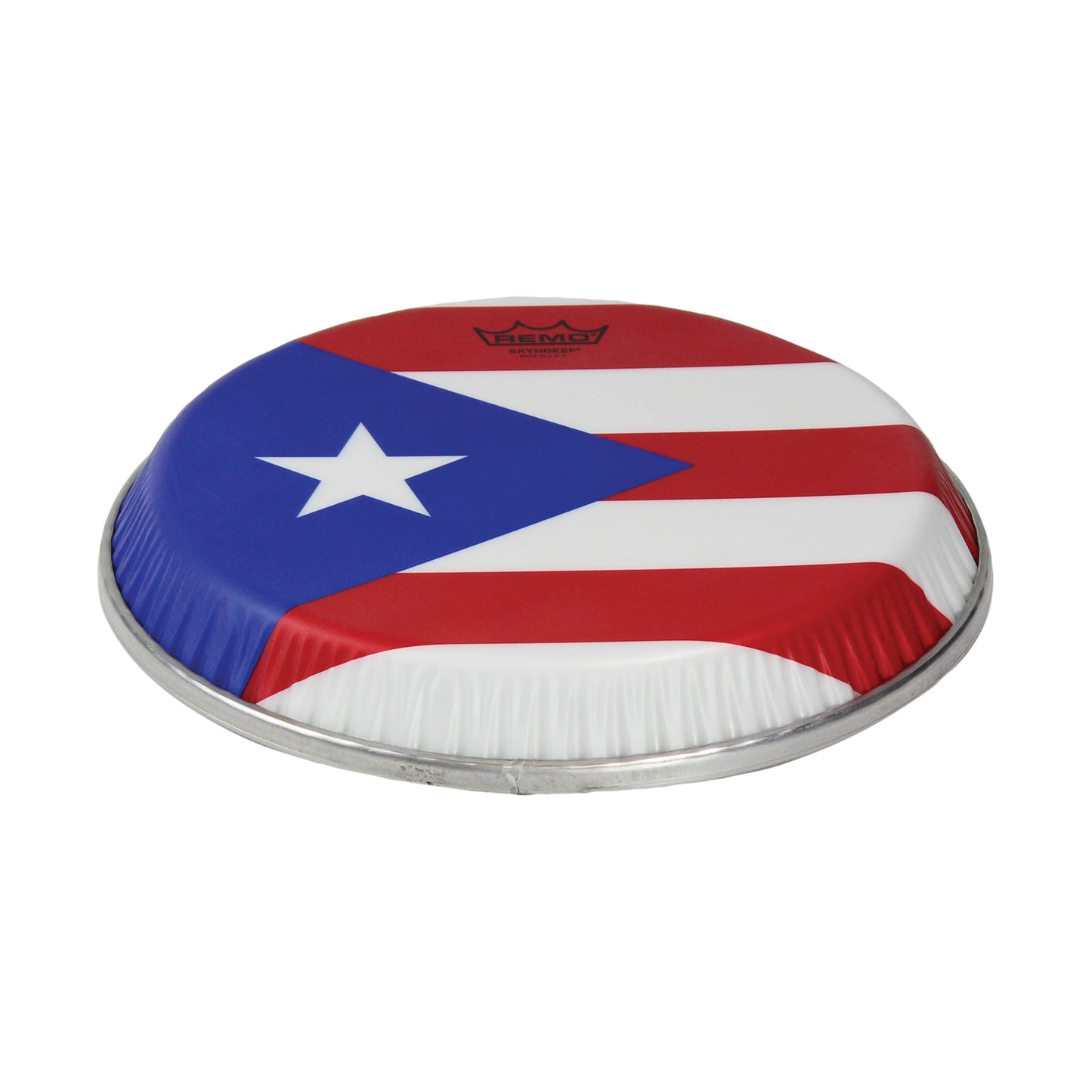 Conga Drumhead, Symmetry, 9.75 D3, Skyndeep, puerto Rican Flag Graphic