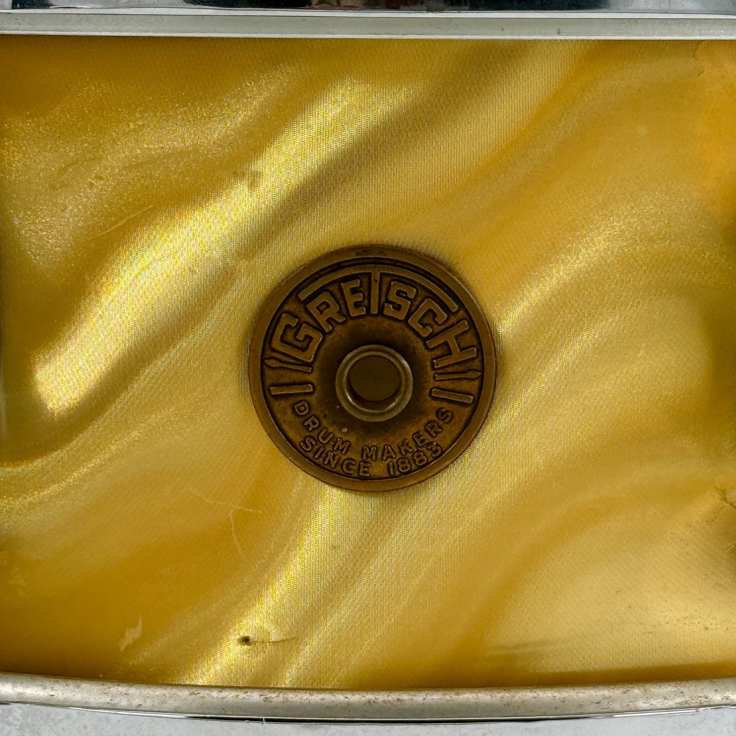 Gretsch 1966 Model 4157 8-Lug Snare Drum-  14" x 5.5" - Yellow Satin Flame