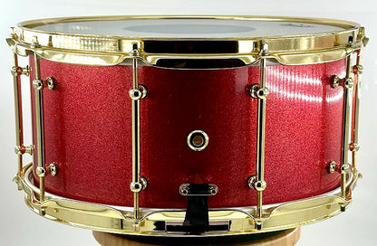 Pi Drum Company Maple Stave Red Sparkle Lacquer - 14x7"