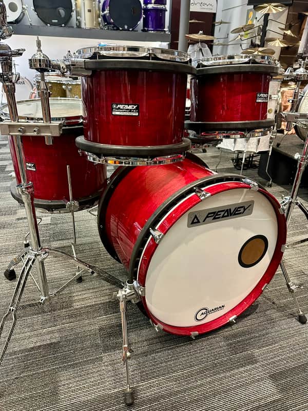 Peavey Radial Pro 751 5-Piece 1994 - Clear Gloss Red-Peavey-Atlanta Drum Shop