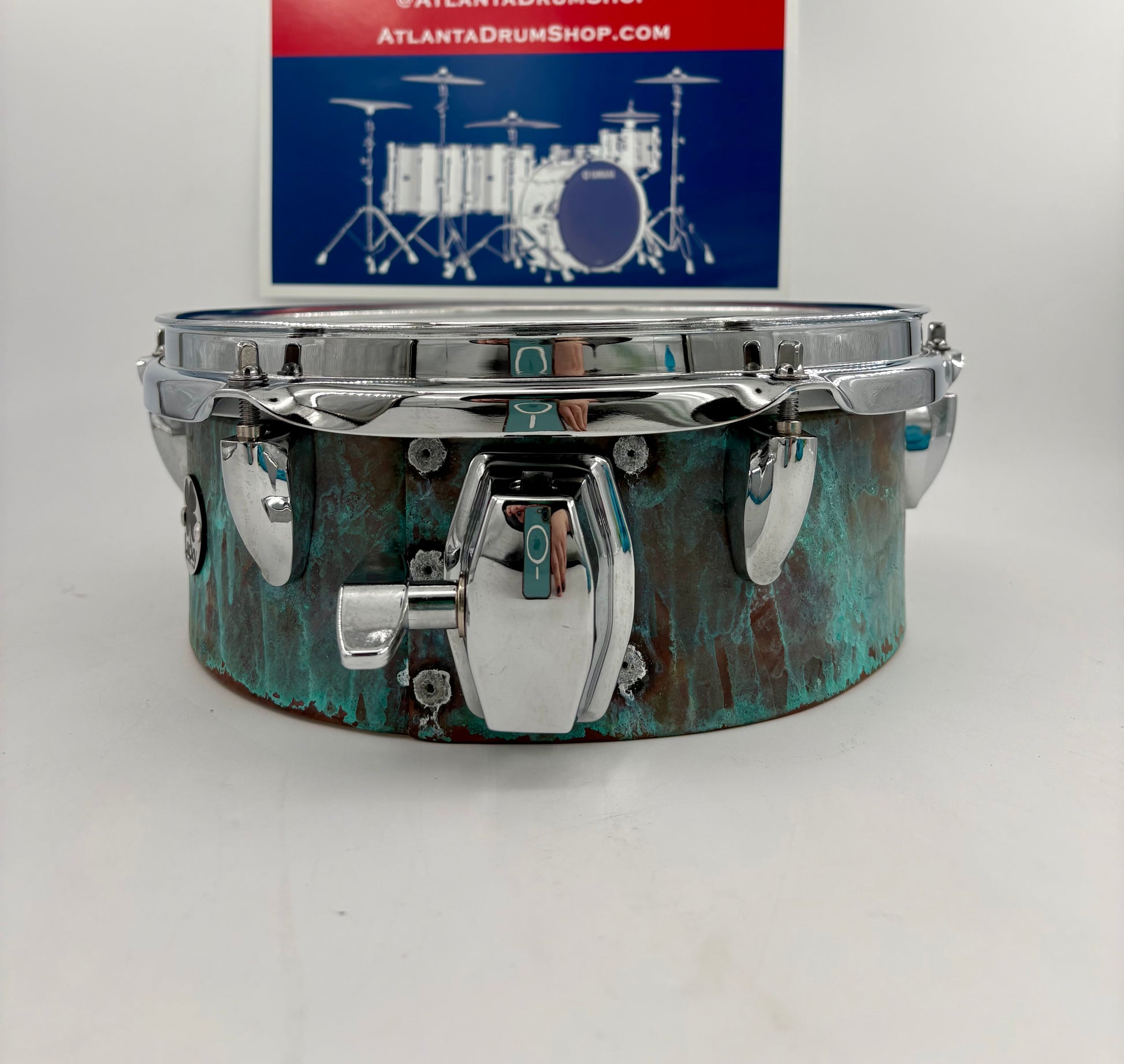 Lucky 10"x3.75" “Lady Liberty” Patina Side Snare-Lucky Drum Co-Atlanta Drum Shop
