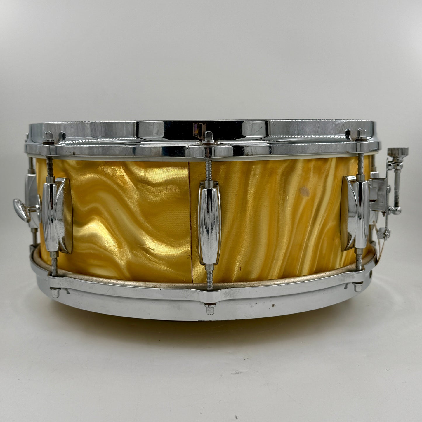 Gretsch 1966 Model 4157 8-Lug Snare Drum-  14" x 5.5" - Yellow Satin Flame