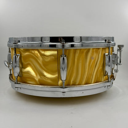 Gretsch 1966 Model 4157 8-Lug Snare Drum-  14" x 5.5" - Yellow Satin Flame
