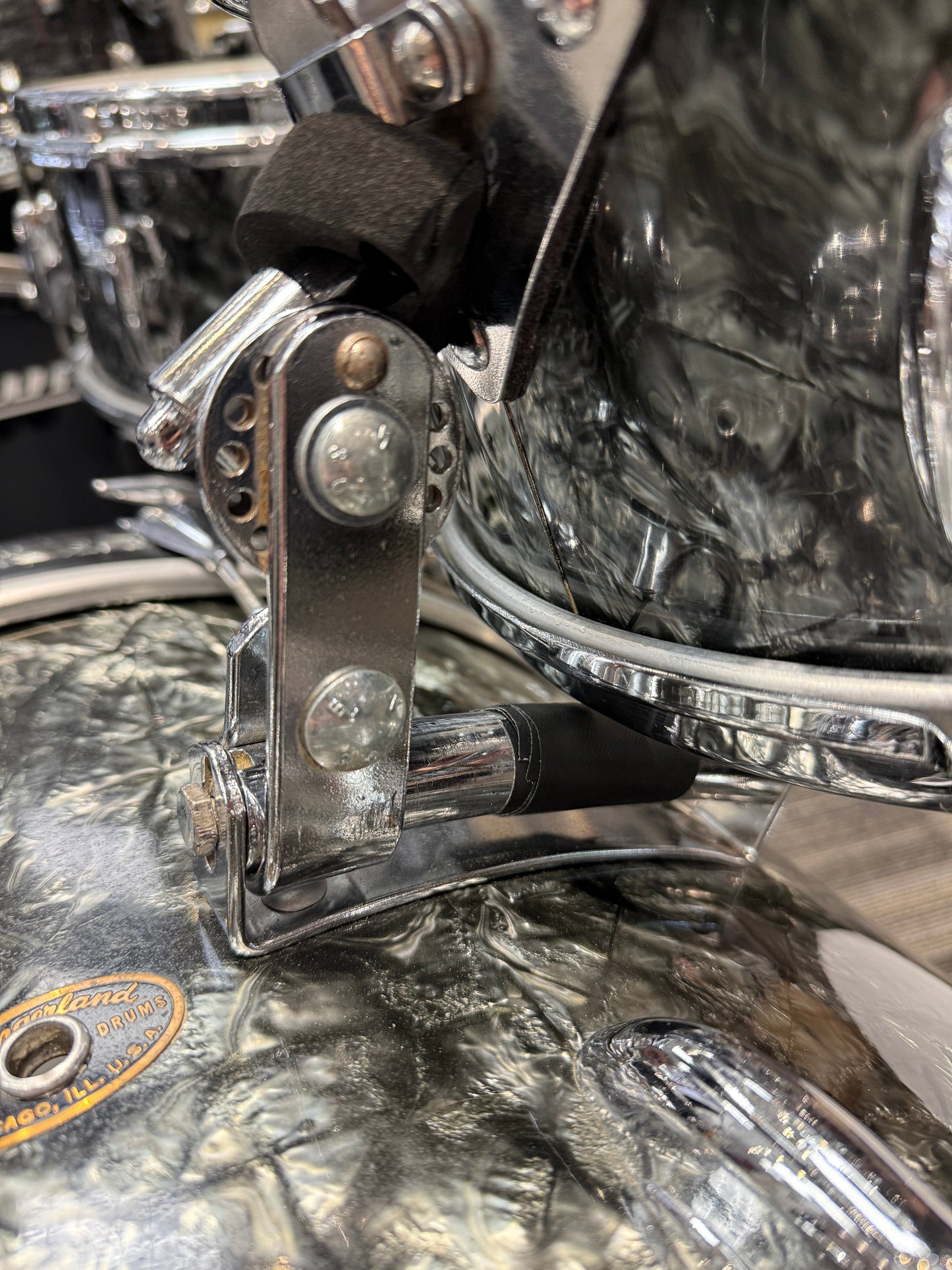 Slingerland Late 1950s & 1963 Black Diamond Pearl 4 Piece Radio King Drum Set