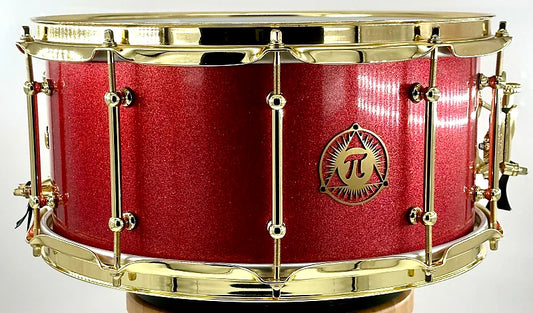 Pi Drum Company Maple Stave Red Sparkle Lacquer - 14x7"