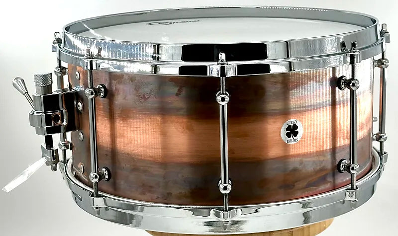 Lucky Drum Company Raw Patina Copper 14"x6.5" w/Die Cast Hoops