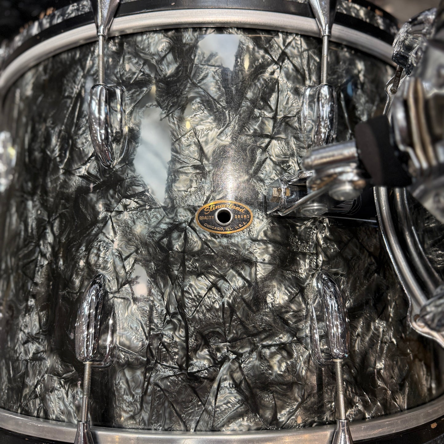 Slingerland Late 1950s & 1963 Black Diamond Pearl 4 Piece Radio King Drum Set