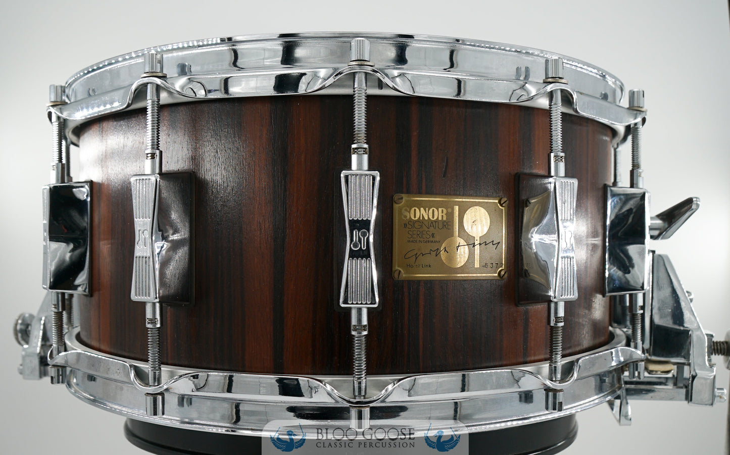 *RARE/LITE* VINTAGE 1980 SONOR HLD 581 6.5x14 BIRCH W/MAKASSAR EBONY