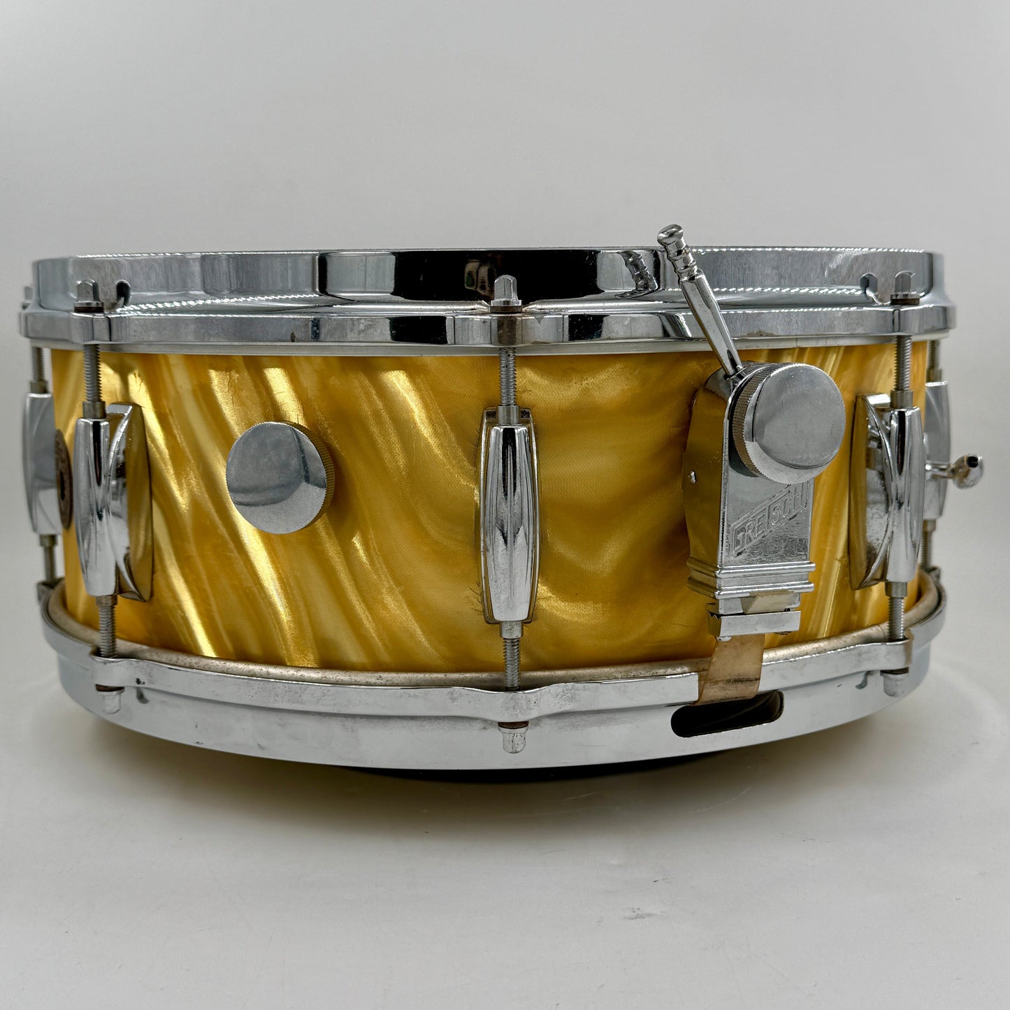 Gretsch 1966 Model 4157 8-Lug Snare Drum-  14" x 5.5" - Yellow Satin Flame