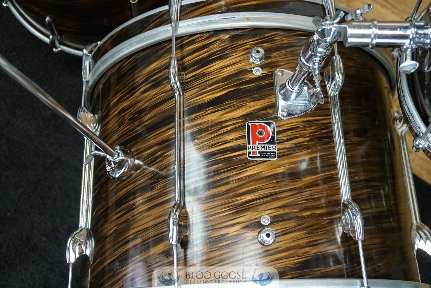 Premier 1960s Drum Kit 20/12/16 in Mahogany Swirl aka "Root Beer"