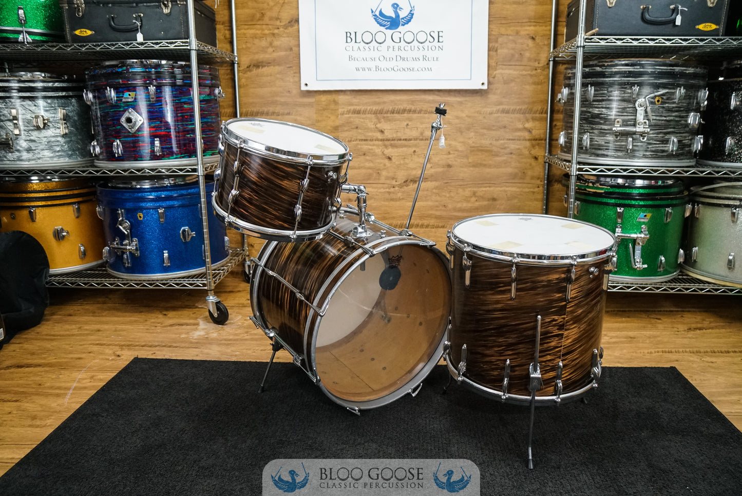 Premier 1960s Drum Kit 20/12/16 in Mahogany Swirl aka "Root Beer"