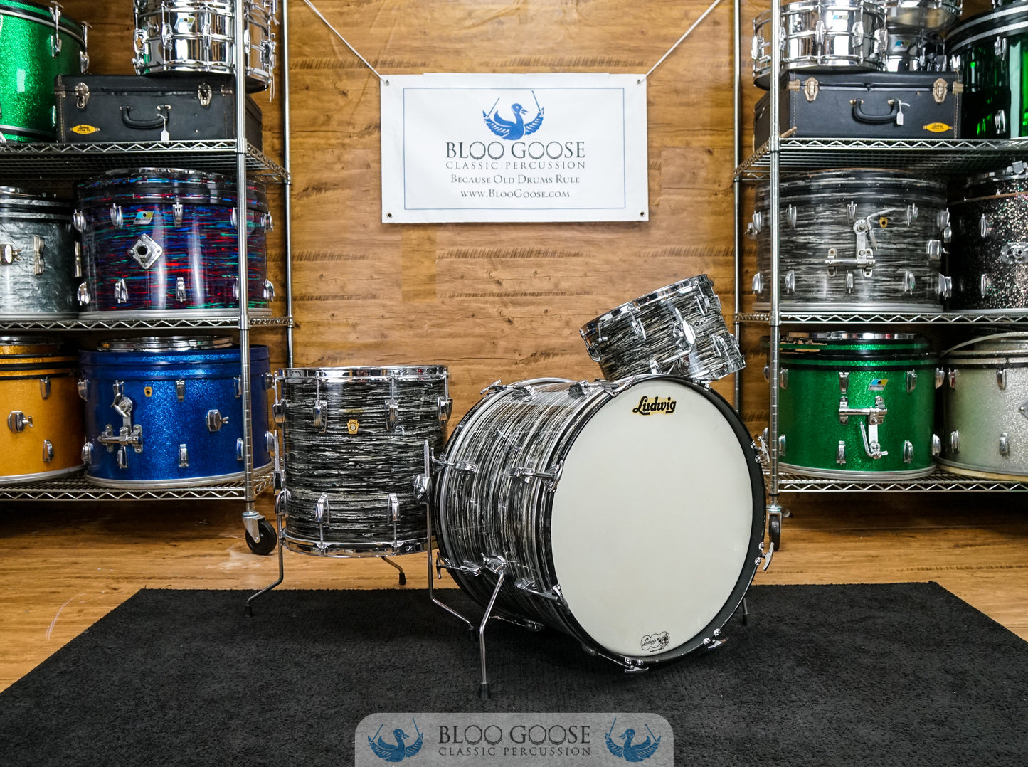 *COLLECTOR GRAIL* LUDWIG 1963 DOWNBEAT KIT IN BLACK OYSTER PEARL