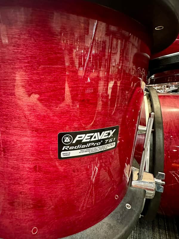 Peavey Radial Pro 751 5-Piece 1994 - Clear Gloss Red-Peavey-Atlanta Drum Shop