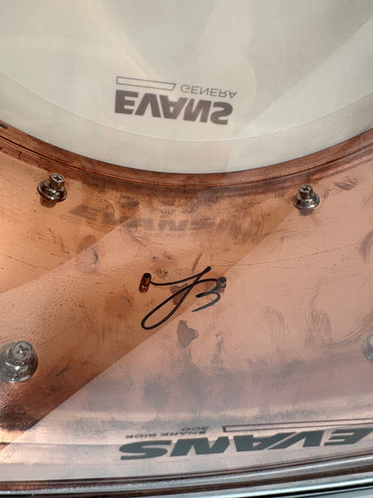 Lucky Drums Company 6.5”x14” Brushed Copper Snare w/ Stripe