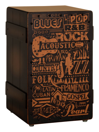PRIMERO CRATE STYLE CAJON WITH MUSIC GENRE FRONT