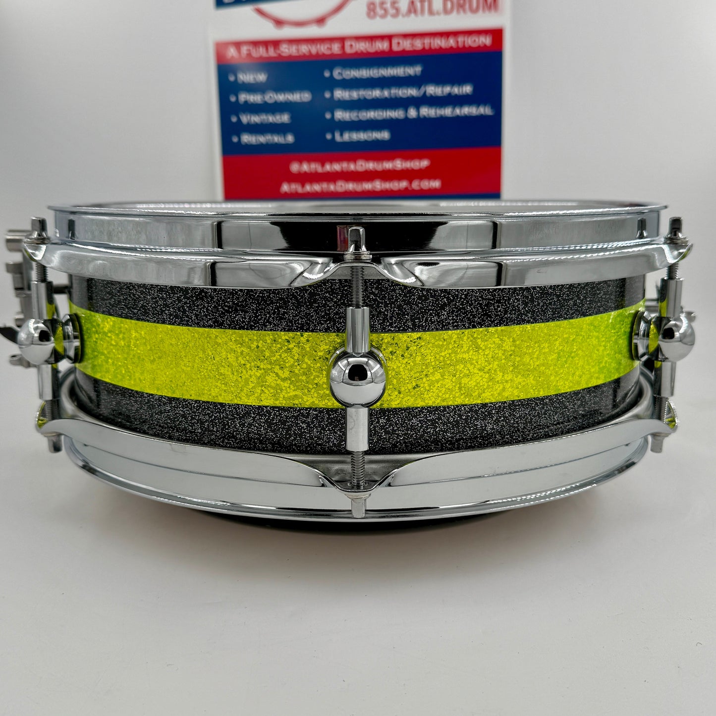 Montineri 12” x 4” Maple/Poplar Snare 2025 - Black/Green Sparkle-Montineri-Atlanta Drum Shop