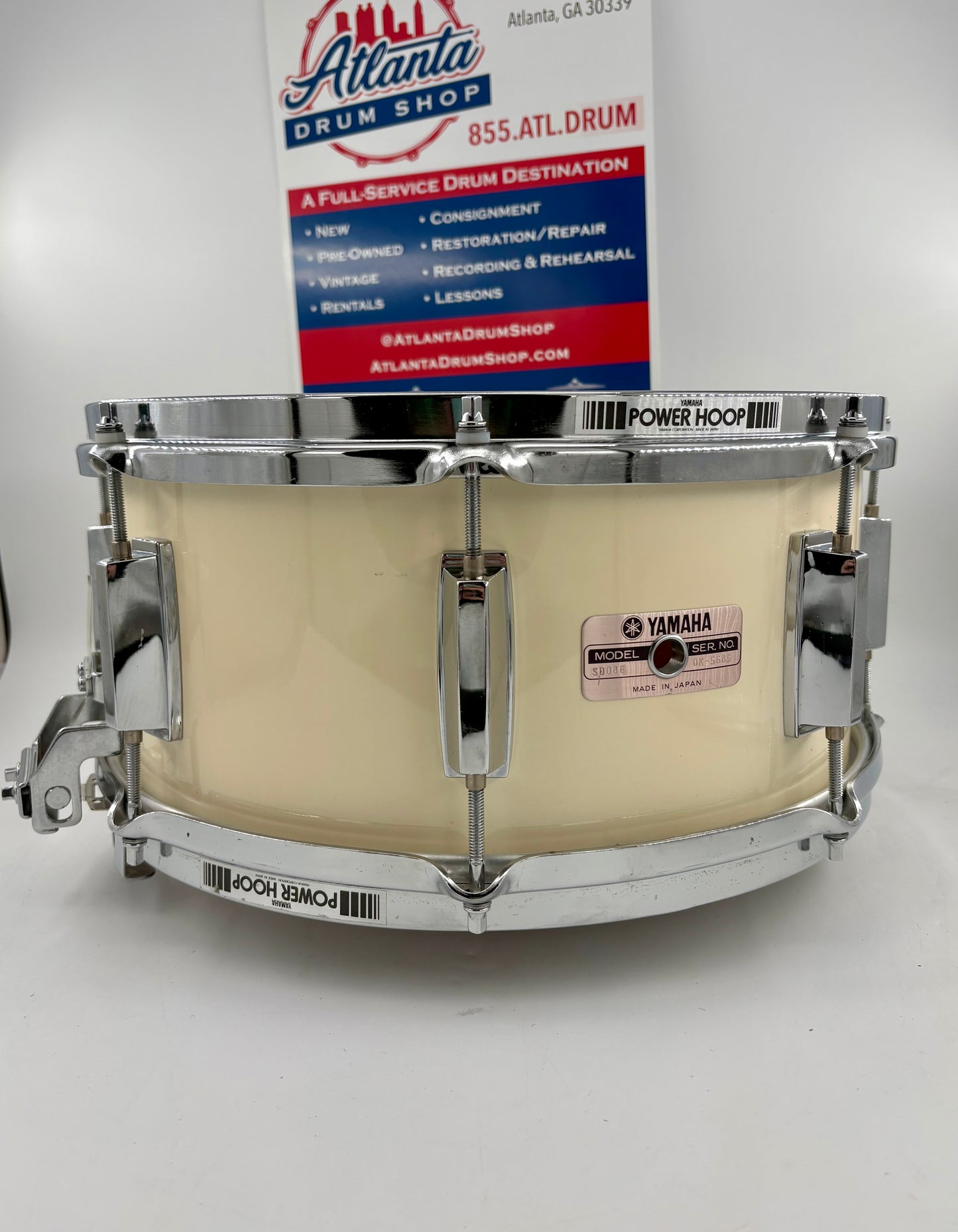 Yamaha 14x6.5 1988 8000 Series Tour Custom Snare - White
