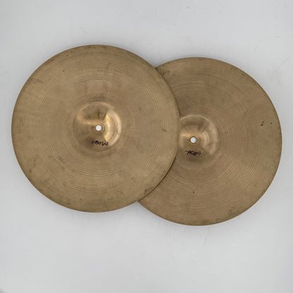 Vintage A. Zildjian 1960's Stamp 14" Hi-hats - 790g/1180g