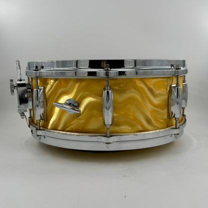 Gretsch 1966 Model 4157 8-Lug Snare Drum-  14" x 5.5" - Yellow Satin Flame