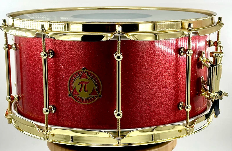 Pi Drum Company Maple Stave Red Sparkle Lacquer - 14x7"