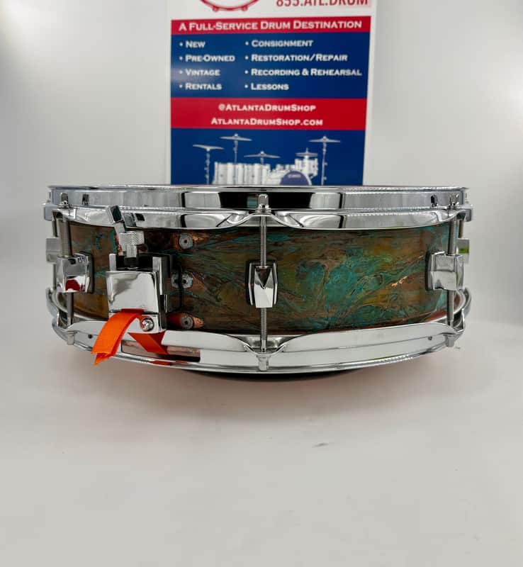 Lucky Drums Company 15" x 4.5" Artistic Pre-Patina Copper Snare-Lucky Drum Co-Atlanta Drum Shop