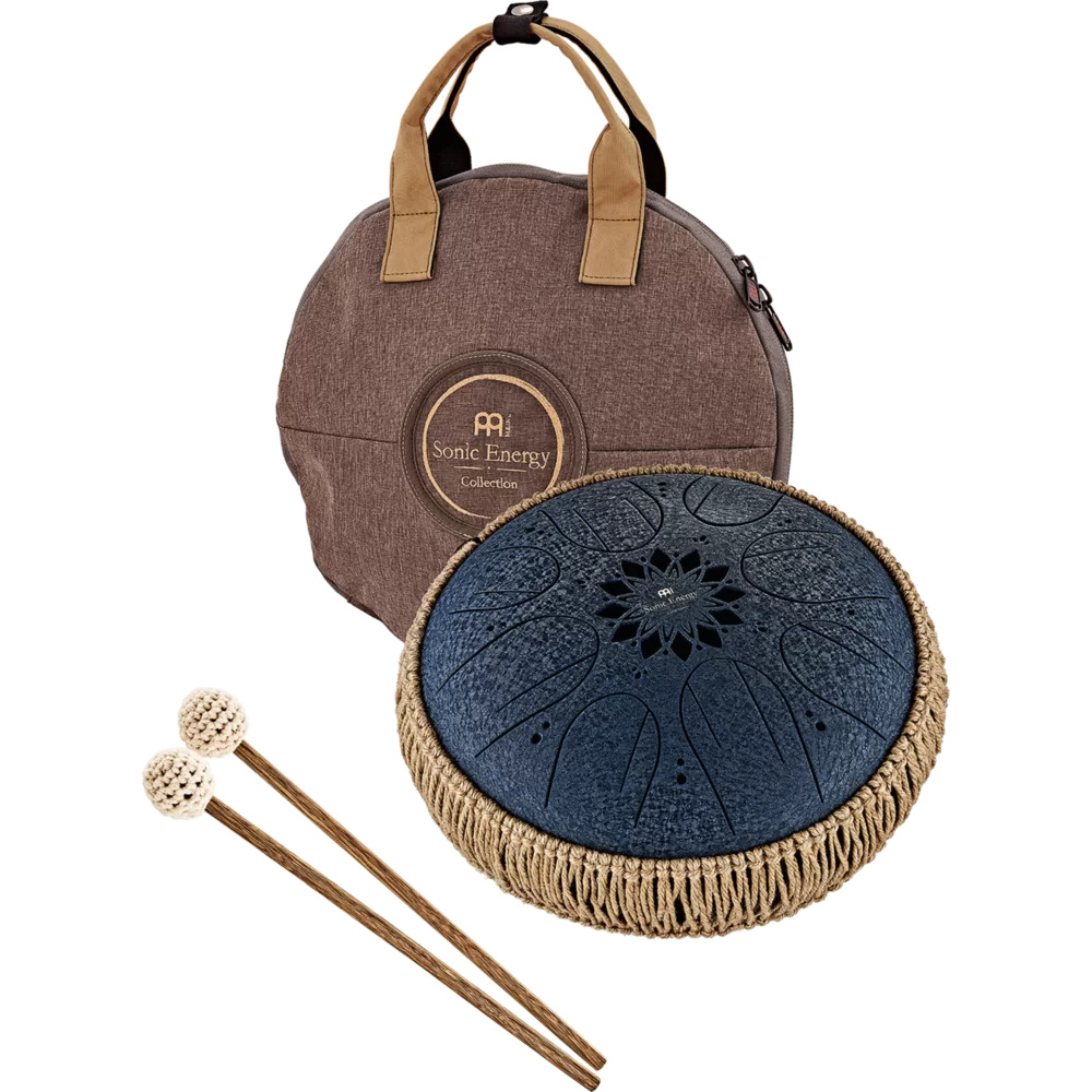 Meinl 10" Medium Octave Steel Tongue Drum - C Minor, 8 Notes, 432 Hz, Navy Blue