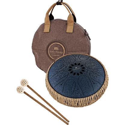 Meinl 10" Medium Octave Steel Tongue Drum - C Minor, 8 Notes, 432 Hz, Navy Blue