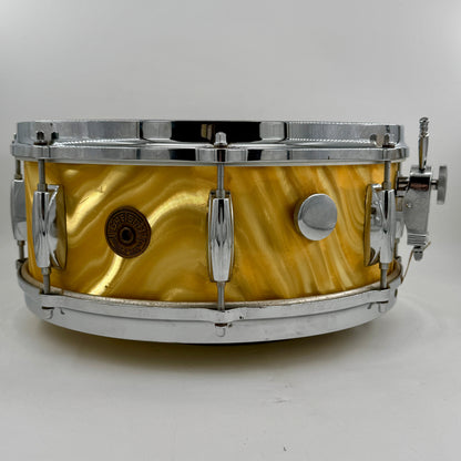 Gretsch 1966 Model 4157 8-Lug Snare Drum-  14" x 5.5" - Yellow Satin Flame