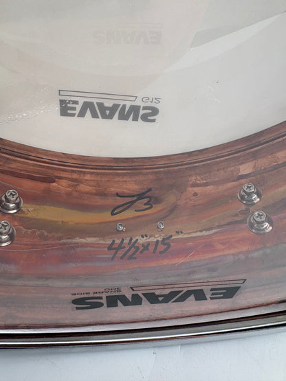 Lucky Drums Company 4.5”x15” Dark Brushed Copper Snare