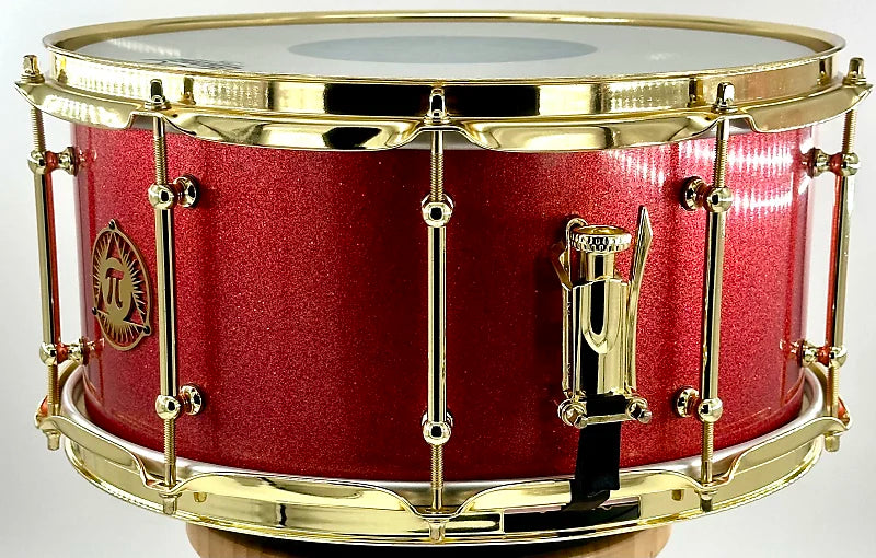 Pi Drum Company Maple Stave Red Sparkle Lacquer - 14x7"