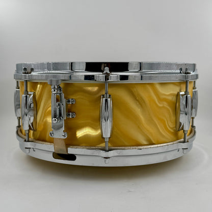 Gretsch 1966 Model 4157 8-Lug Snare Drum-  14" x 5.5" - Yellow Satin Flame