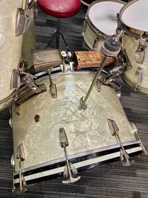 WFL/Ludwig Vintage 5 Piece Drum Set 1950s - White Marine Pearl