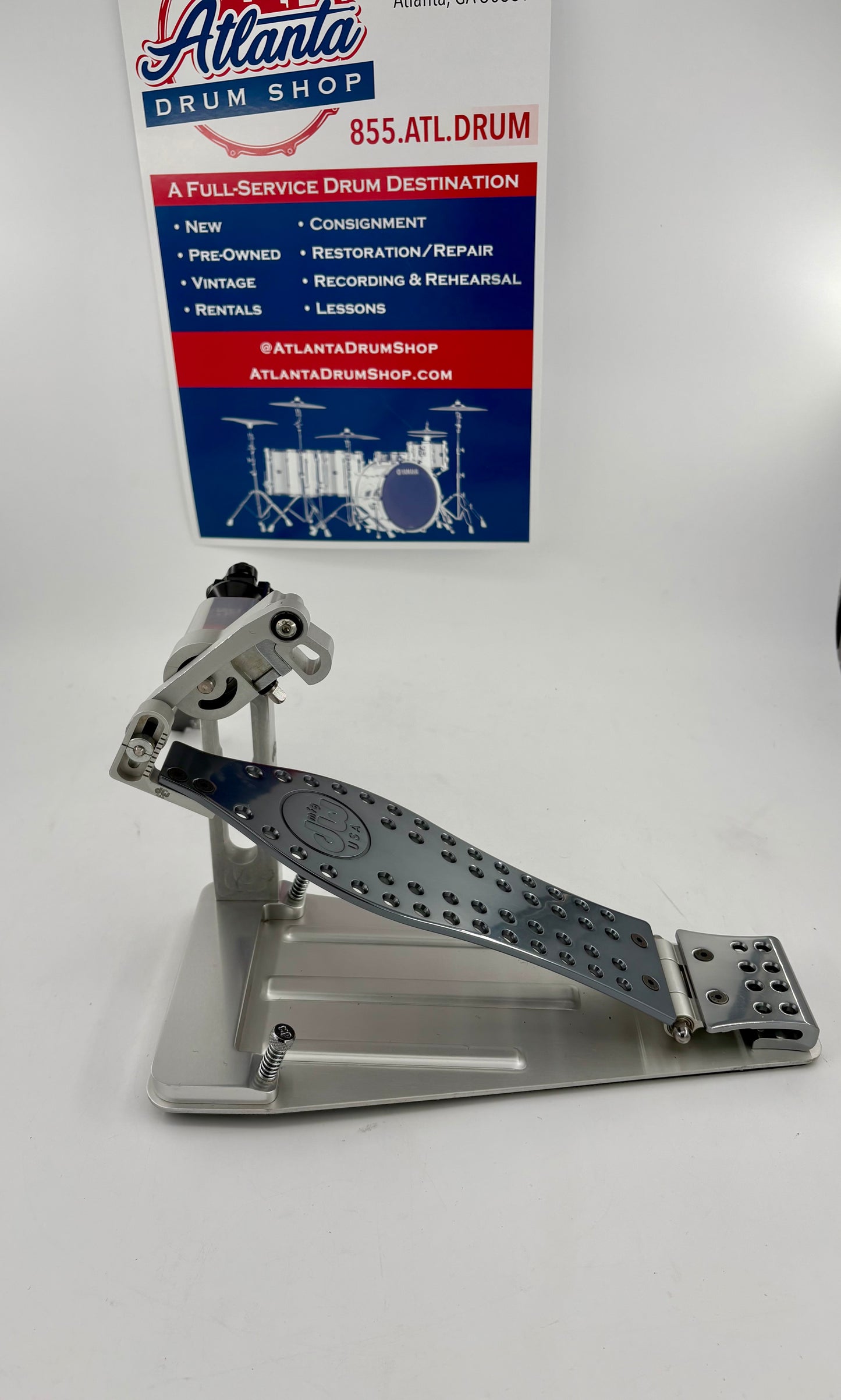 DW MFG Machined Direct Drive Double Bass Drum Pedal - Polished