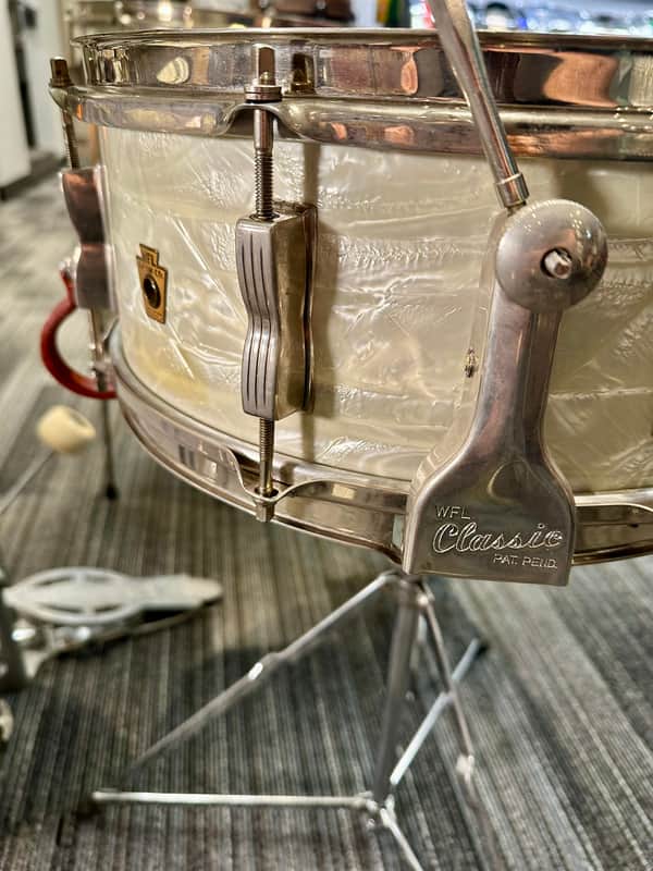 WFL/Ludwig Vintage 5 Piece Drum Set 1950s - White Marine Pearl