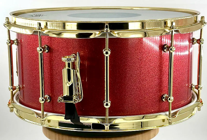 Pi Drum Company Maple Stave Red Sparkle Lacquer - 14x7"