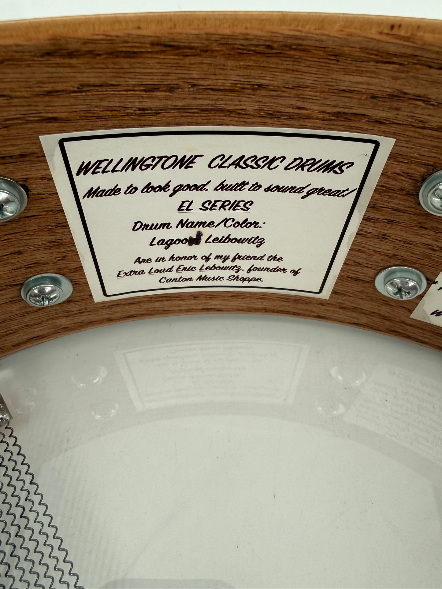 Wellingtone 14” x 4” “Lagoon Leibowitz” Red Oak Snare Drum
