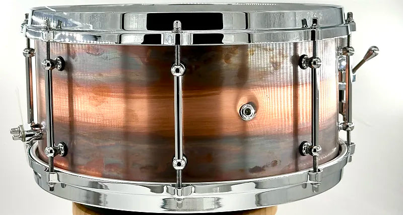 Lucky Drum Company Raw Patina Copper 14"x6.5" w/Die Cast Hoops